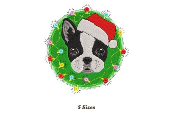 Boston Terrier Dog Christmas: A Seasonal Embroidery Gem