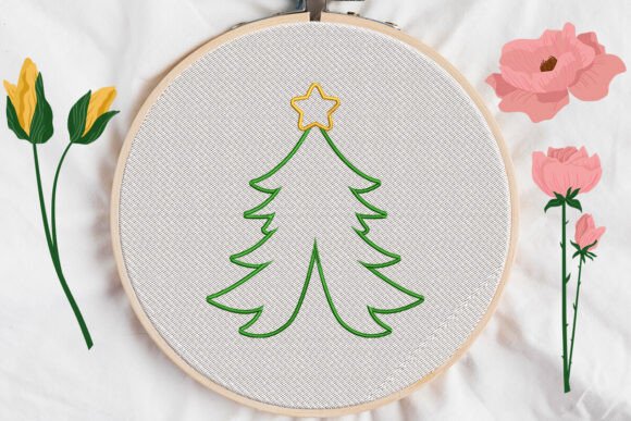 Christmas Tree Embroidery1 Review for Boutique Sweatshirt Design