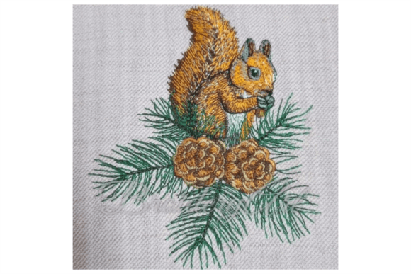 Cones Twigs and a Squirrel: A Craft Fair Embroidery Review