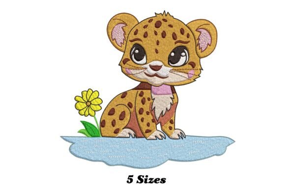 Cute Baby Leopard: A Seasonal Embroidery Gem