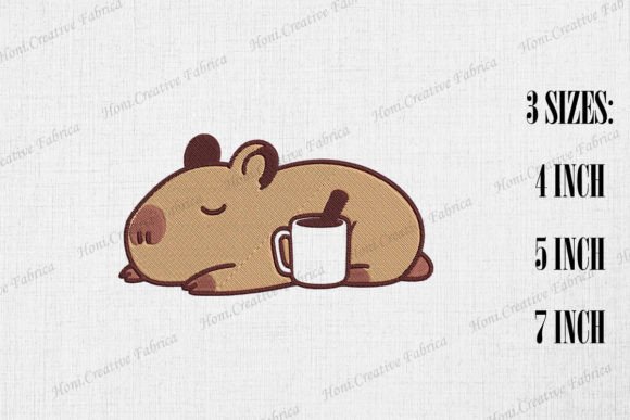 Cute Lazy Capybara: A Laid-Back Charm for Craft Fair Embroidery