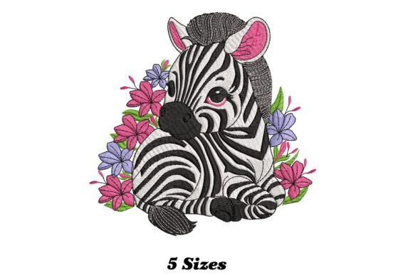 Floral Zebra: A Quirky, Versatile Embroidery Design for Small Business Branding