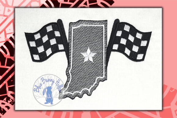 Indy Racing - Indiana Flags: A Dynamic Seasonal Embroidery Pick