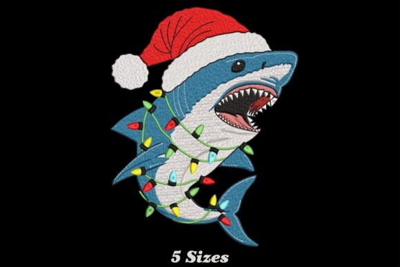 Lighting Shark Christmas Embroidery Design Review