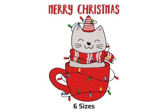 Merry Catmas: A Playful Embroidery Design for Cozy Apparel