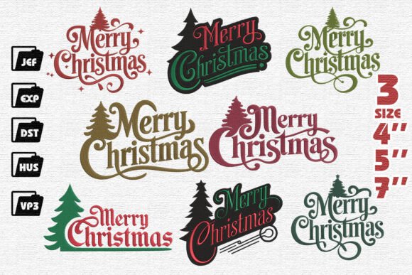 Set of 8 Merry Christmas