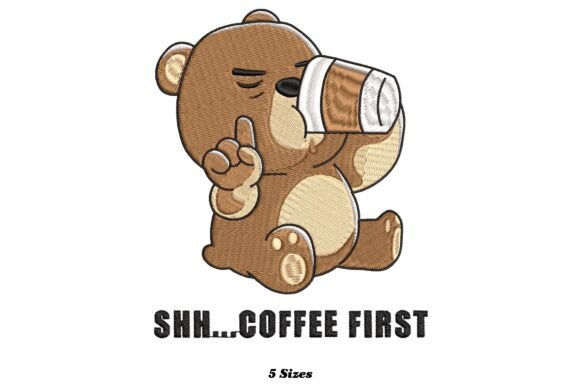Shhh Coffee First: A Closer Look at the Coffee Drinking Bear Design