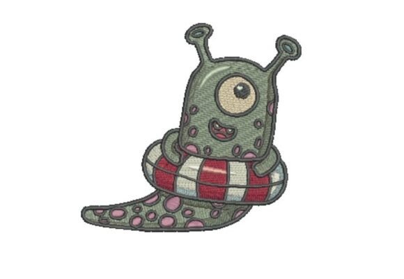 Splashy Swimming Monster: A Whimsical Embroidery Design for Kids’ Projects